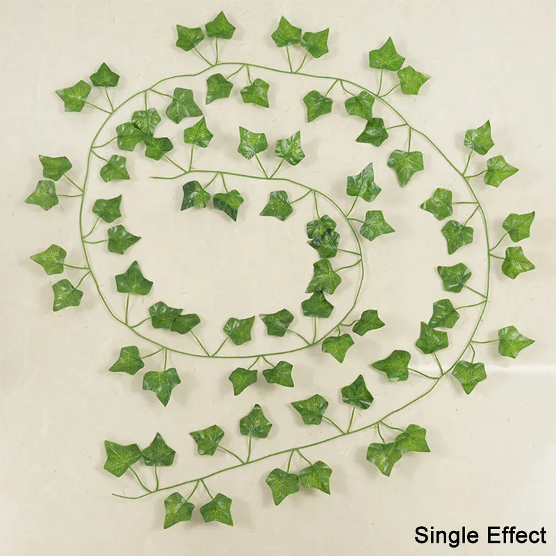 سلسلة زينة حائطية من أوراق اللبلاب الاصطناعية بطول 2.1 متر - غارلاند حريري لتزيين المنزل والحديقة والمناسبات الاجتماعية