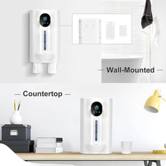 Touchless Wall-Mounted Automatic Mouthwash Dispenser with Cups - Ideal for Kids and Adults