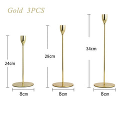 حاملات الشموع المعدنية الرومانسية بتصميم نوردic الذهبي